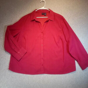 BASIC Women's Long Sleeve Suede like Blouse Size  3X